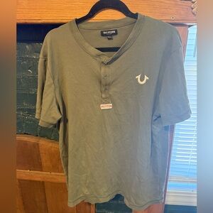 True Religion Olive Men's Casual Button Down Shirt